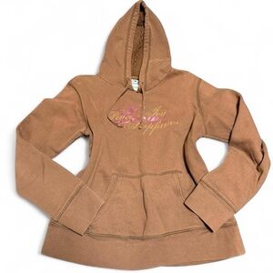 Vintage Y2K Aeropostale Brown Graphic Hoodie Small